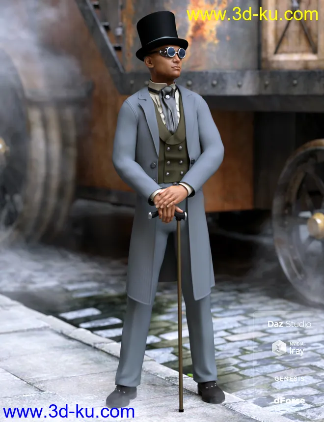 dForce Steampunk Classic for Genesis 8 Male(s)模型的图片1