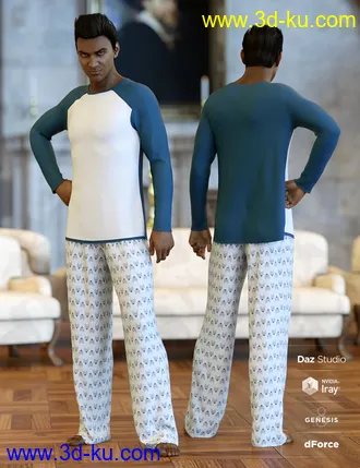 3D打印模型dForce Stellan Lounge Wear for Genesis 8 Male(s)的图片
