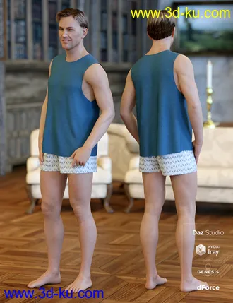 3D打印模型dForce Stellan Lounge Wear for Genesis 8 Male(s)的图片