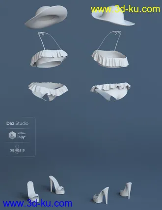 3D打印模型dForce Summer Frills For Genesis 8 Female(s)的图片