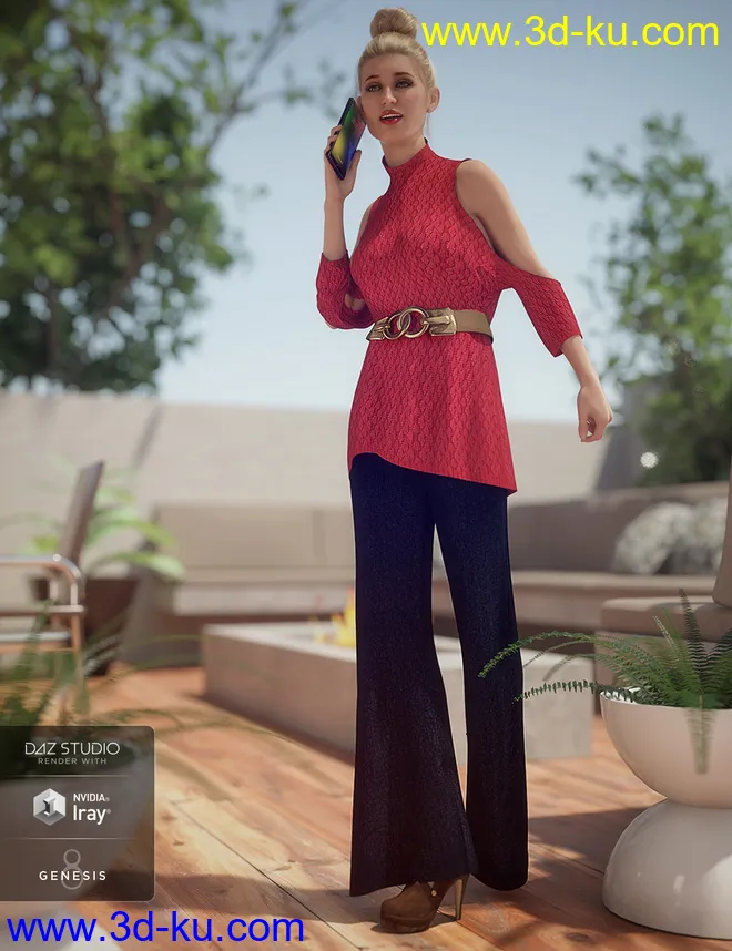 dForce Sweater Outfit Textures for Genesis 8 Female(s)模型的图片5