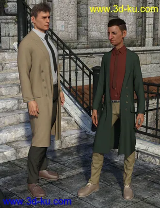 3D打印模型dForce Trench Coat Outfit for Genesis 8 Male(s)的图片