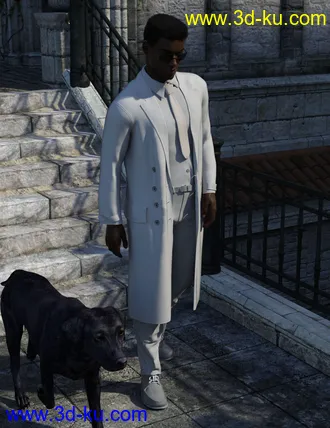3D打印模型dForce Trench Coat Outfit for Genesis 8 Male(s)的图片