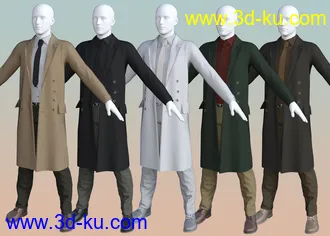 3D打印模型dForce Trench Coat Outfit for Genesis 8 Male(s)的图片