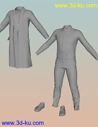 3D打印模型dForce Trench Coat Outfit for Genesis 8 Male(s)的图片