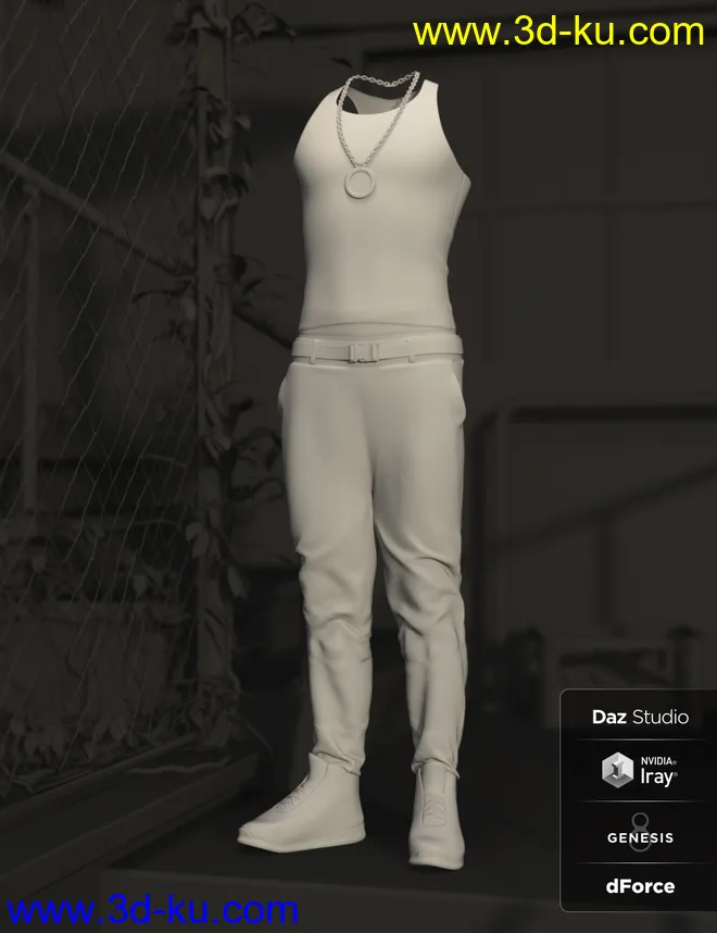 dForce Urban Ace Outfit for Genesis 8 Male(s)模型的图片3