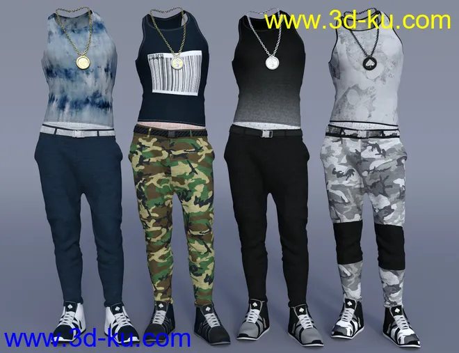 dForce Urban Ace Outfit Textures模型的图片3