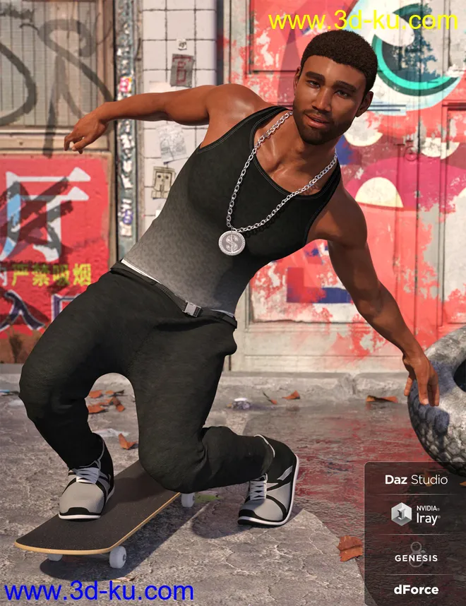 dForce Urban Ace Outfit Textures模型的图片4