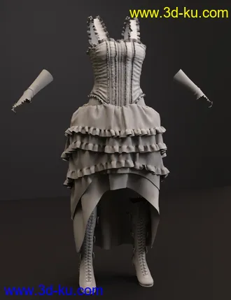 3D打印模型dForce Victorian Goth Outfit for Genesis 8 Female(s)的图片