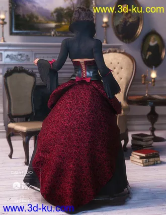 3D打印模型dForce Vintage Cage Dress for Genesis 8 Female(s)的图片
