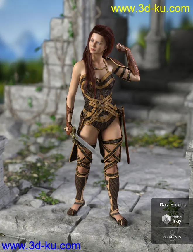 dForce Warrior Amazonia Outfit for Genesis 8 Female(s)模型的图片1