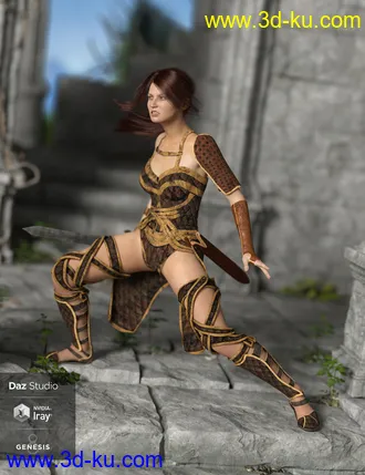 3D打印模型dForce Warrior Amazonia Outfit for Genesis 8 Female(s)的图片