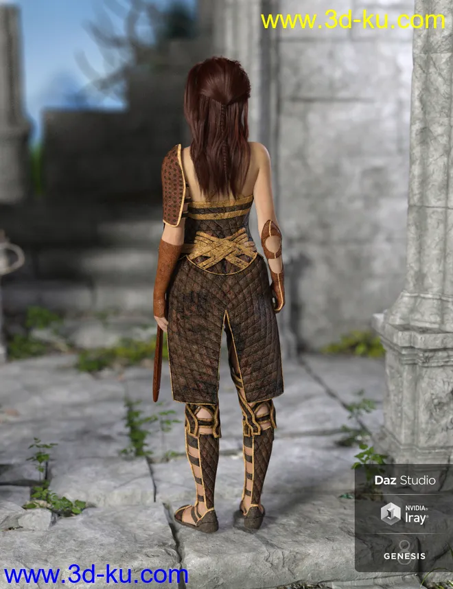 dForce Warrior Amazonia Outfit for Genesis 8 Female(s)模型的图片3