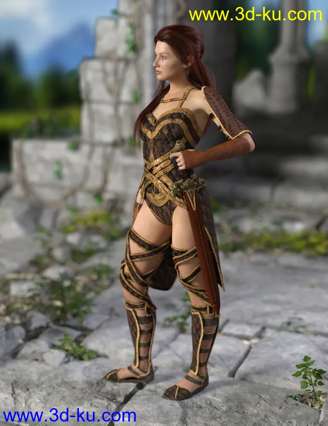 dForce Warrior Amazonia Outfit for Genesis 8 Female(s)模型的图片5