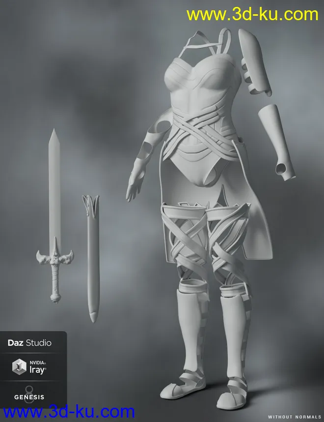 dForce Warrior Amazonia Outfit for Genesis 8 Female(s)模型的图片6