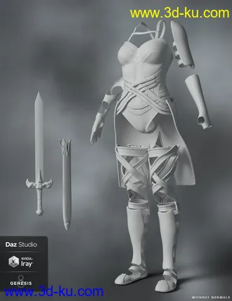 3D打印模型dForce Warrior Amazonia Outfit for Genesis 8 Female(s)的图片