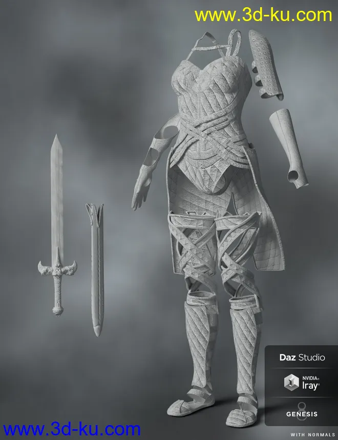 dForce Warrior Amazonia Outfit for Genesis 8 Female(s)模型的图片7