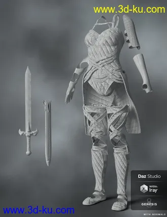 3D打印模型dForce Warrior Amazonia Outfit for Genesis 8 Female(s)的图片