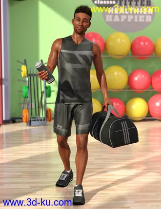 3D打印模型dForce Workout Outfit for Genesis 8 Male(s)的图片