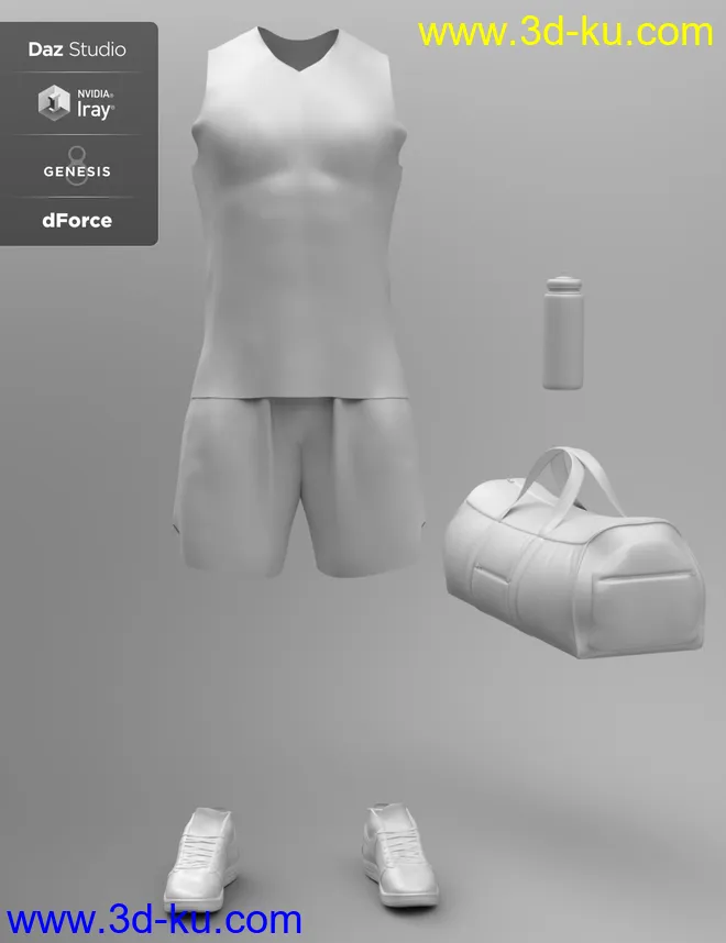 dForce Workout Outfit for Genesis 8 Male(s)模型的图片2
