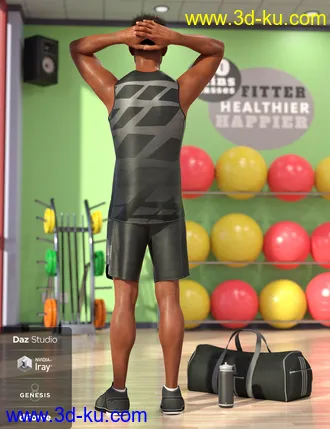 3D打印模型dForce Workout Outfit for Genesis 8 Male(s)的图片