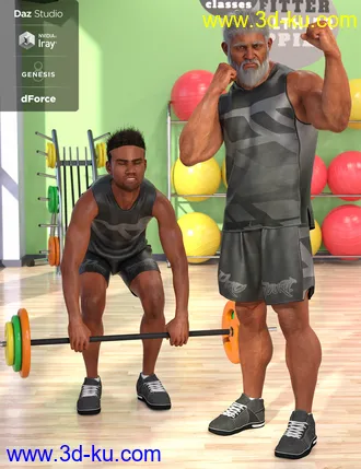 3D打印模型dForce Workout Outfit for Genesis 8 Male(s)的图片