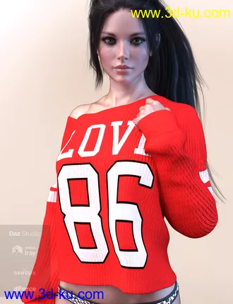 3D打印模型dForce X-Fashion Print Sweater Outfit for Genesis 8 Female(s)的图片