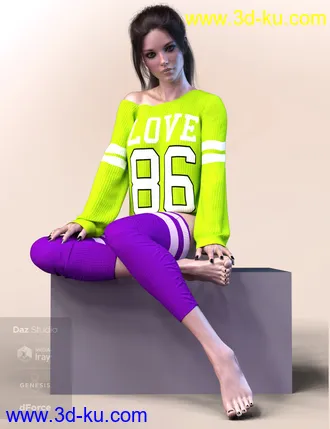 3D打印模型dForce X-Fashion Print Sweater Outfit for Genesis 8 Female(s)的图片