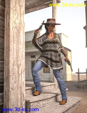 3D打印模型Dusty HD Cowgirl Outfit for Genesis 8 Female(s)的图片