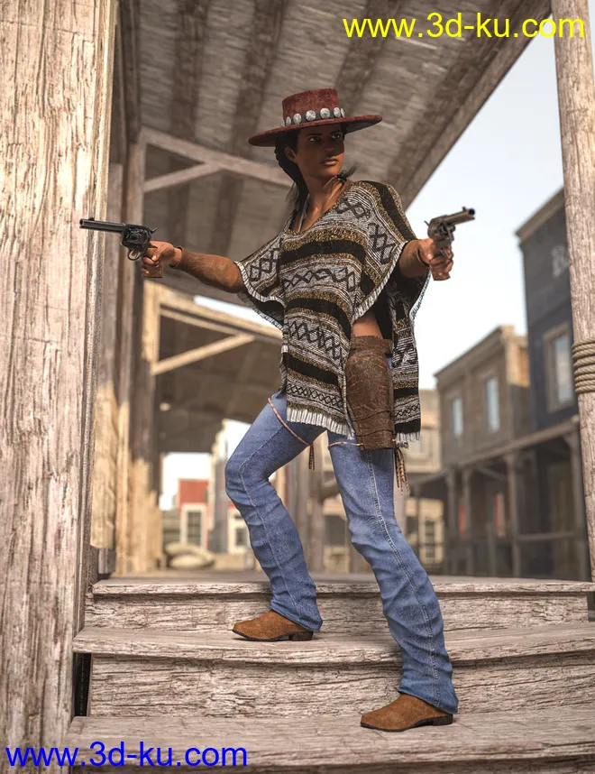 Dusty HD Cowgirl Outfit for Genesis 8 Female(s)模型的图片2