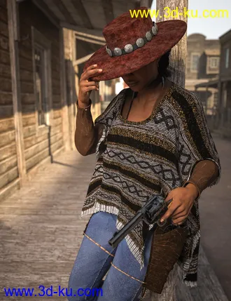 3D打印模型Dusty HD Cowgirl Outfit for Genesis 8 Female(s)的图片