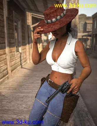 3D打印模型Dusty HD Cowgirl Outfit for Genesis 8 Female(s)的图片