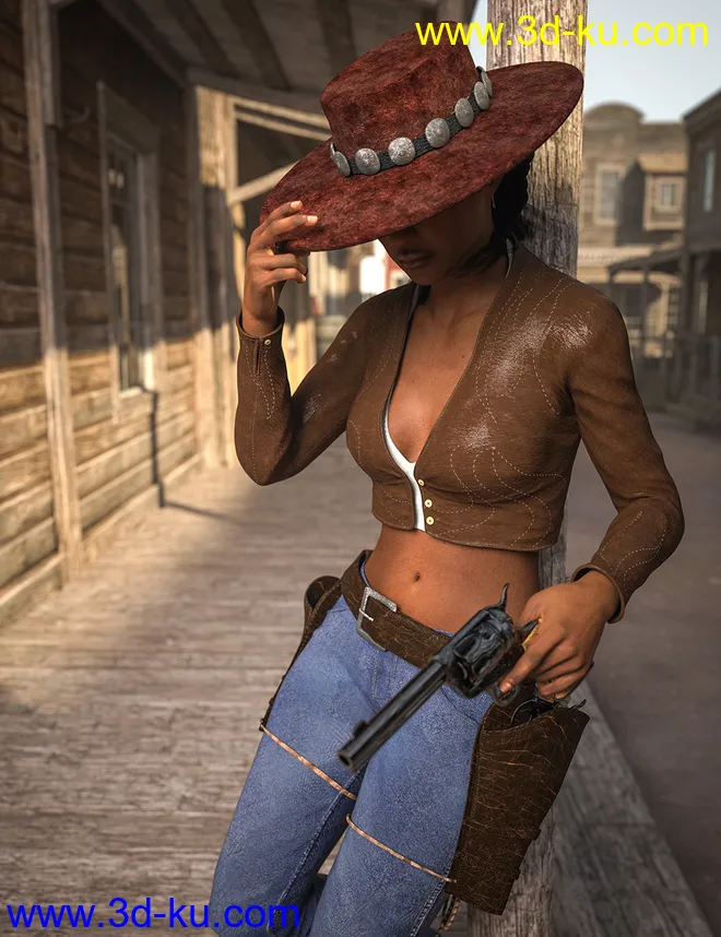 Dusty HD Cowgirl Outfit for Genesis 8 Female(s)模型的图片5
