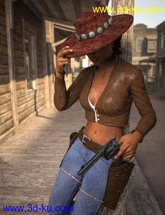 3D打印模型Dusty HD Cowgirl Outfit for Genesis 8 Female(s)的图片