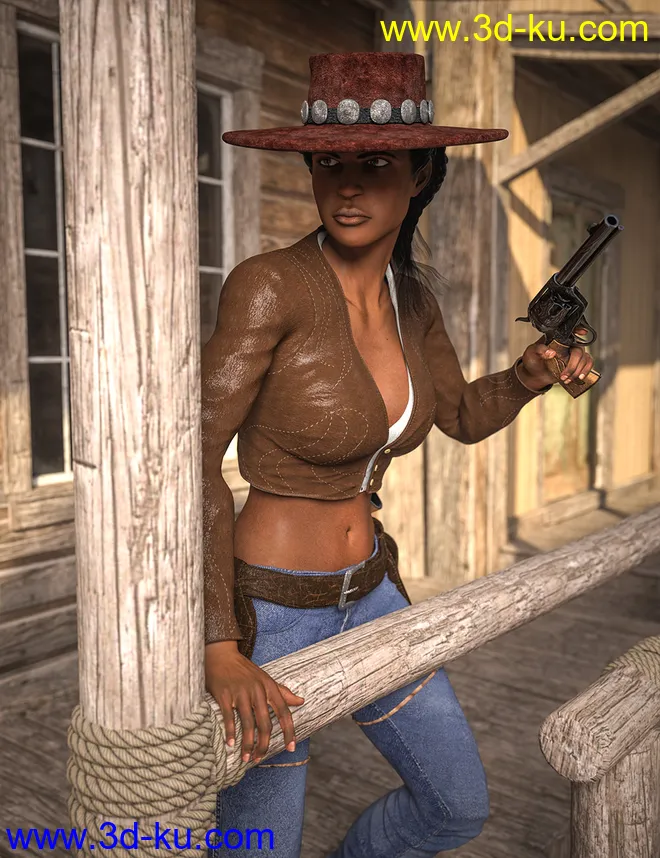 Dusty HD Cowgirl Outfit for Genesis 8 Female(s)模型的图片6