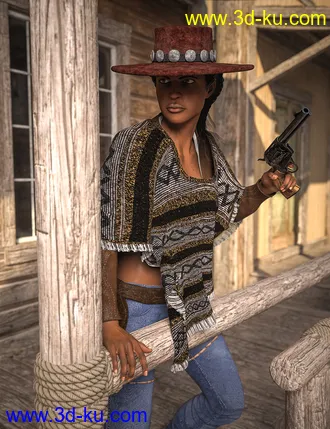 3D打印模型Dusty HD Cowgirl Outfit for Genesis 8 Female(s)的图片