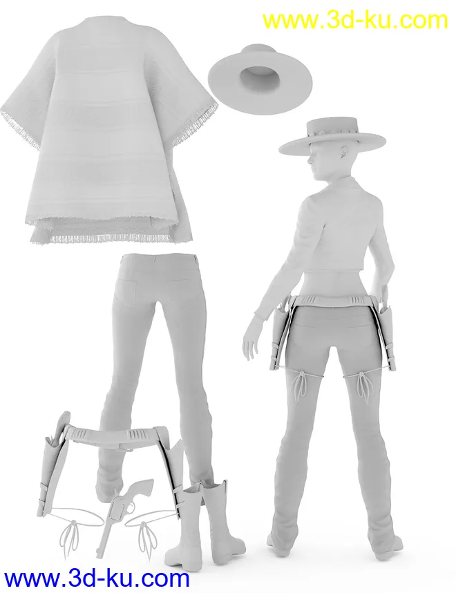 Dusty HD Cowgirl Outfit for Genesis 8 Female(s)模型的图片11