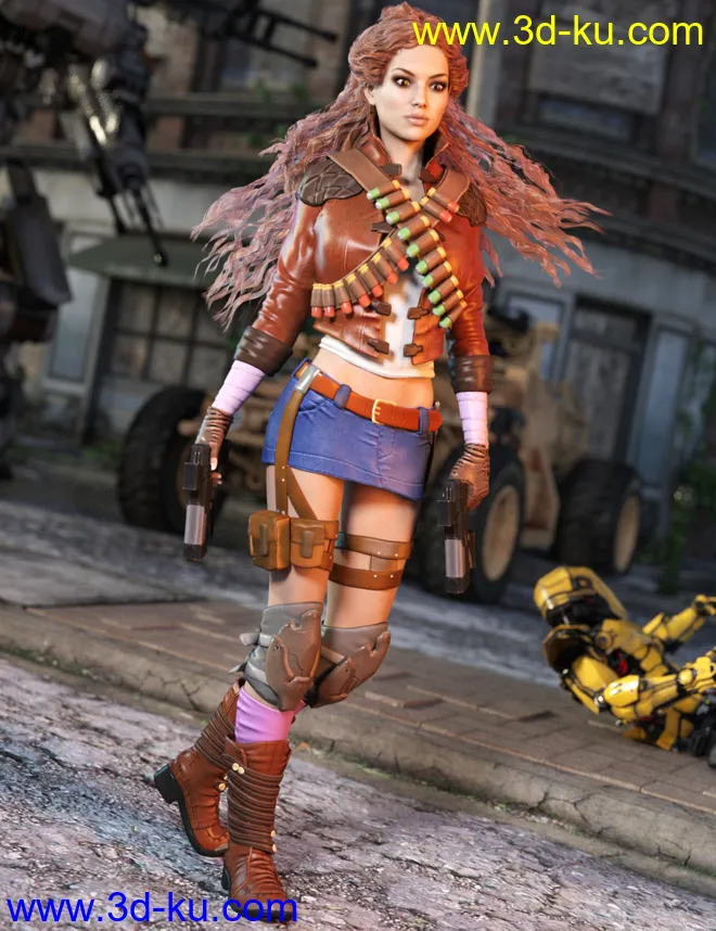 Elektra Outfit for Genesis 3 Female(s)模型的图片3