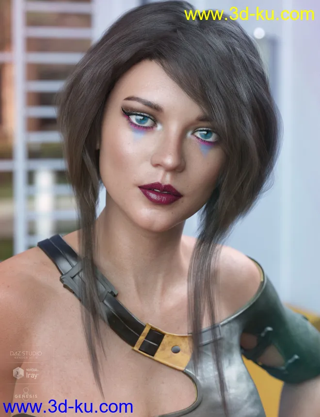 Ellisea Hair for Genesis 3 & 8 Female(s)模型的图片1