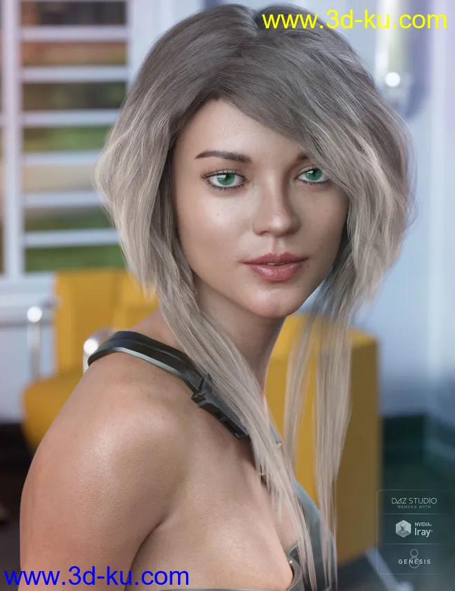 Ellisea Hair for Genesis 3 & 8 Female(s)模型的图片2