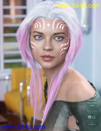 3D打印模型Ellisea Hair for Genesis 3 & 8 Female(s)的图片