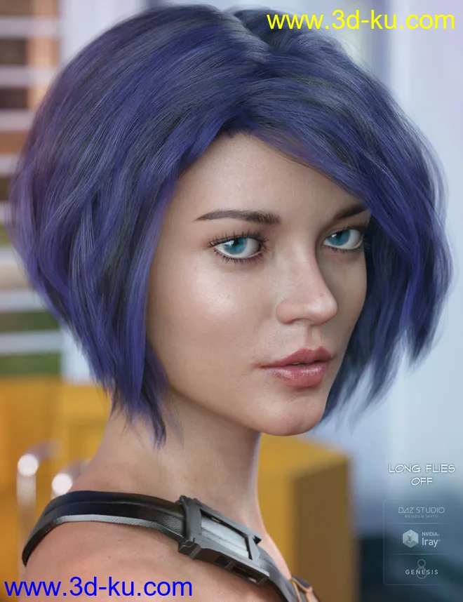 Ellisea Hair for Genesis 3 & 8 Female(s)模型的图片6