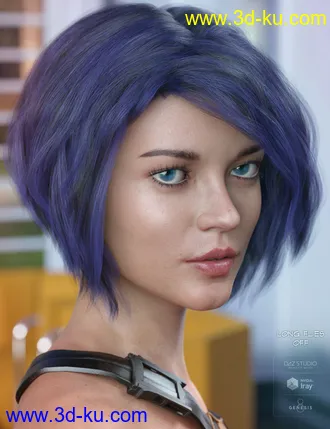 3D打印模型Ellisea Hair for Genesis 3 & 8 Female(s)的图片