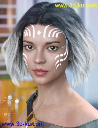 3D打印模型Ellisea Hair for Genesis 3 & 8 Female(s)的图片