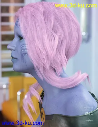 3D打印模型Ellisea Hair for Genesis 3 & 8 Female(s)的图片