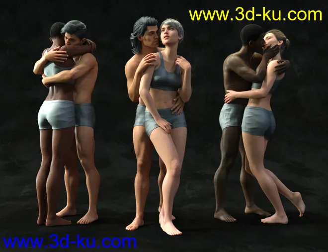 Embrace - Pose Pairs for Genesis 8模型的图片2