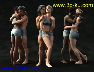 3D打印模型Embrace - Pose Pairs for Genesis 8的图片
