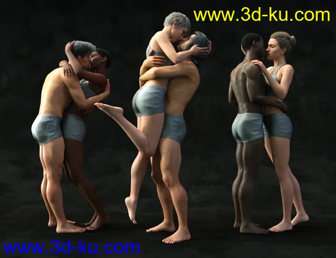 Embrace - Pose Pairs for Genesis 8模型的图片3
