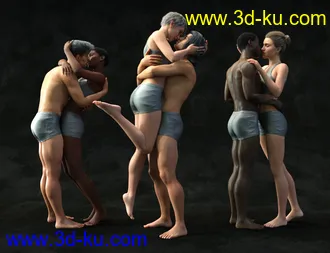 3D打印模型Embrace - Pose Pairs for Genesis 8的图片
