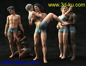 3D打印模型Embrace - Pose Pairs for Genesis 8的图片
